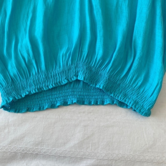 Wallis Women's‎ Aqua 3/4 Sleeve V-neck Blouse Size Small - Picture 7 of 11